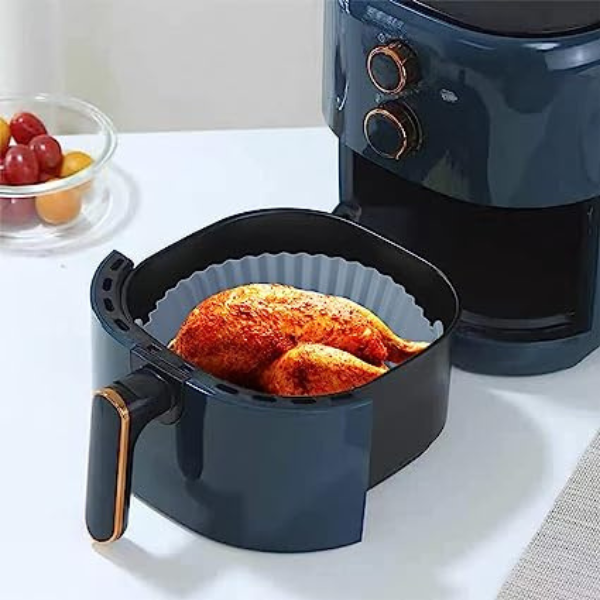 Forma de silicone reutilizável para fritadeira Air Fryer