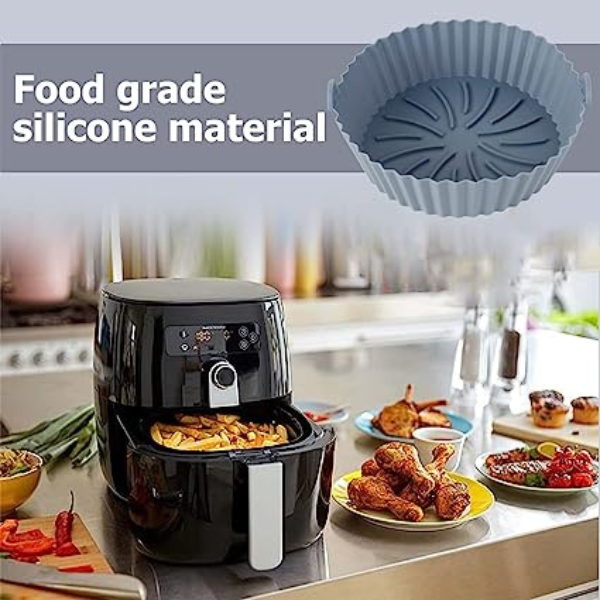 Forma de silicone reutilizável para fritadeira Air Fryer