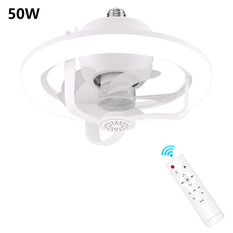 Ventilador E Luminária De Teto Com Rotação 360