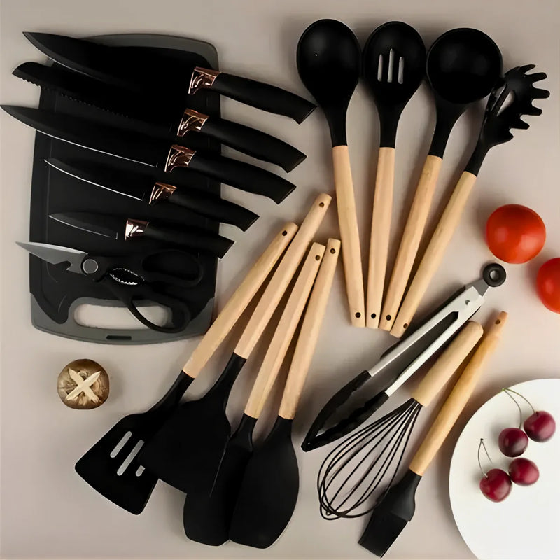 Kit Utensílios de Cozinha Jogo Completo 19 Peças