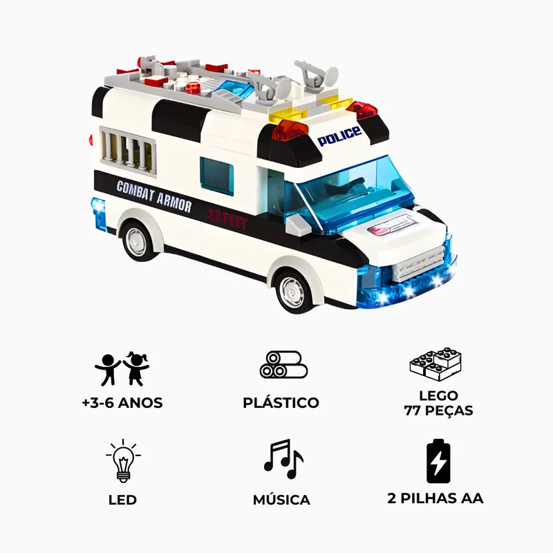 Carro De Policia Lego Com Luz E Som